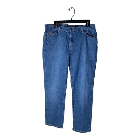 Eddie Bauer Jeans Women's Size 14 Regular Straight Leg Stretch Medium Wash Denim - Picture 1 of 9